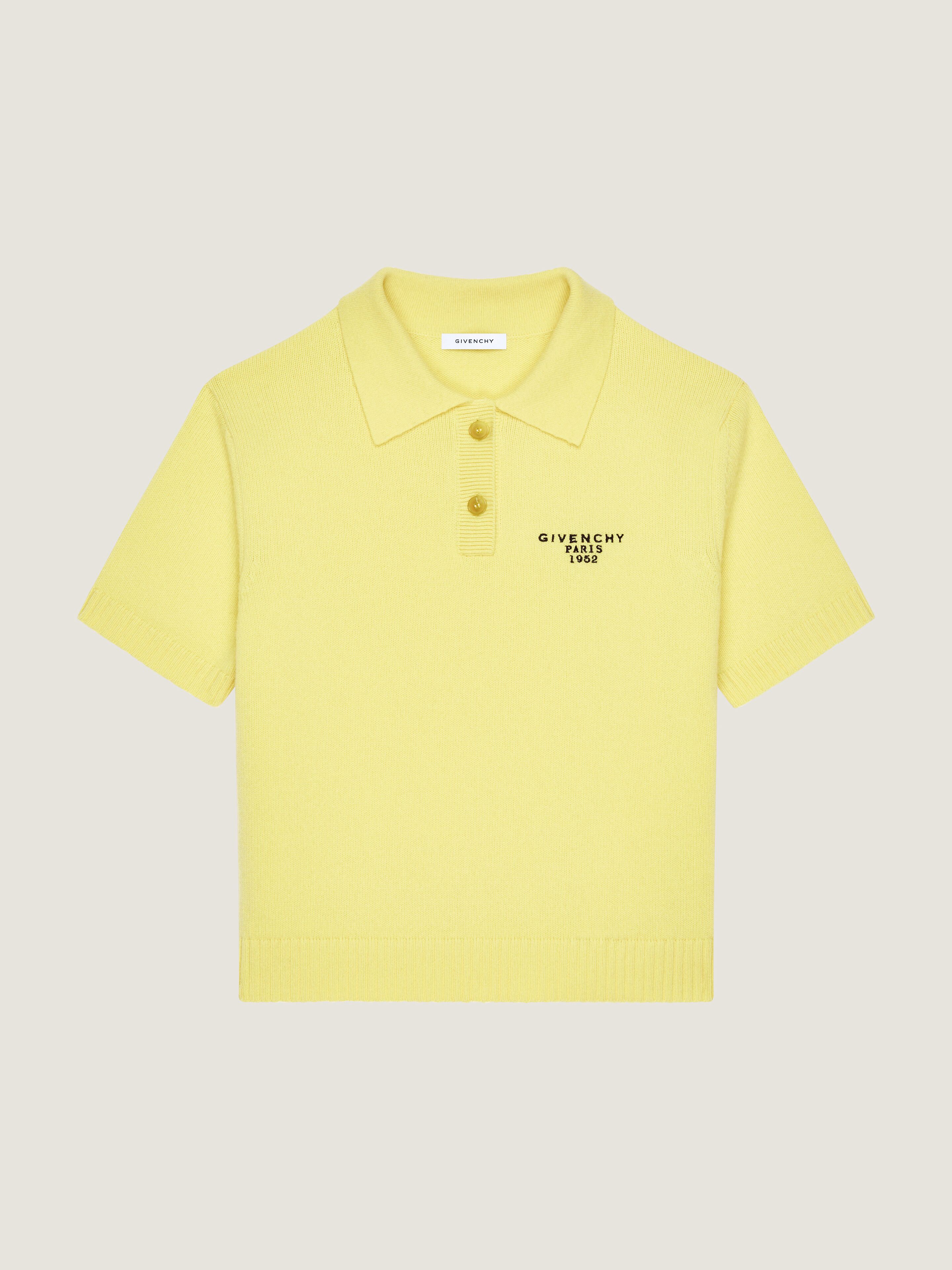 Polo top in wool and cashmere